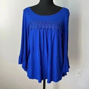 Royal Blue Voll blouse 